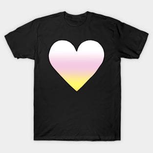 Cute Pink Yellow Gradient Heart Sticker T-Shirt